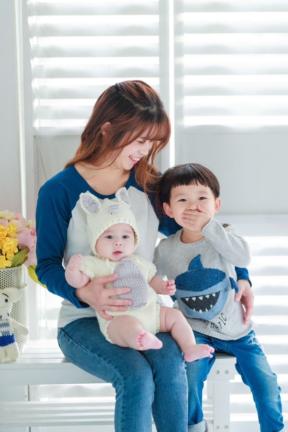 蔡小鹿棚內親子寫真